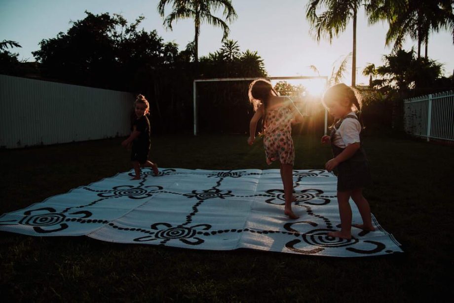 JOURNEYS - Aboriginal Design Recycled Mat, Black & White 2.7 x 2.7m - Image 7