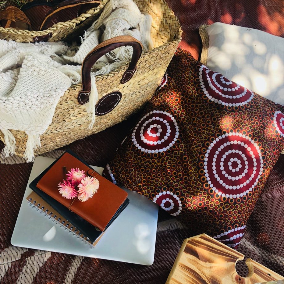 Aboriginal Design Cushion Cover - Water Hole Dreaming 40cm x 40cm - Image 4