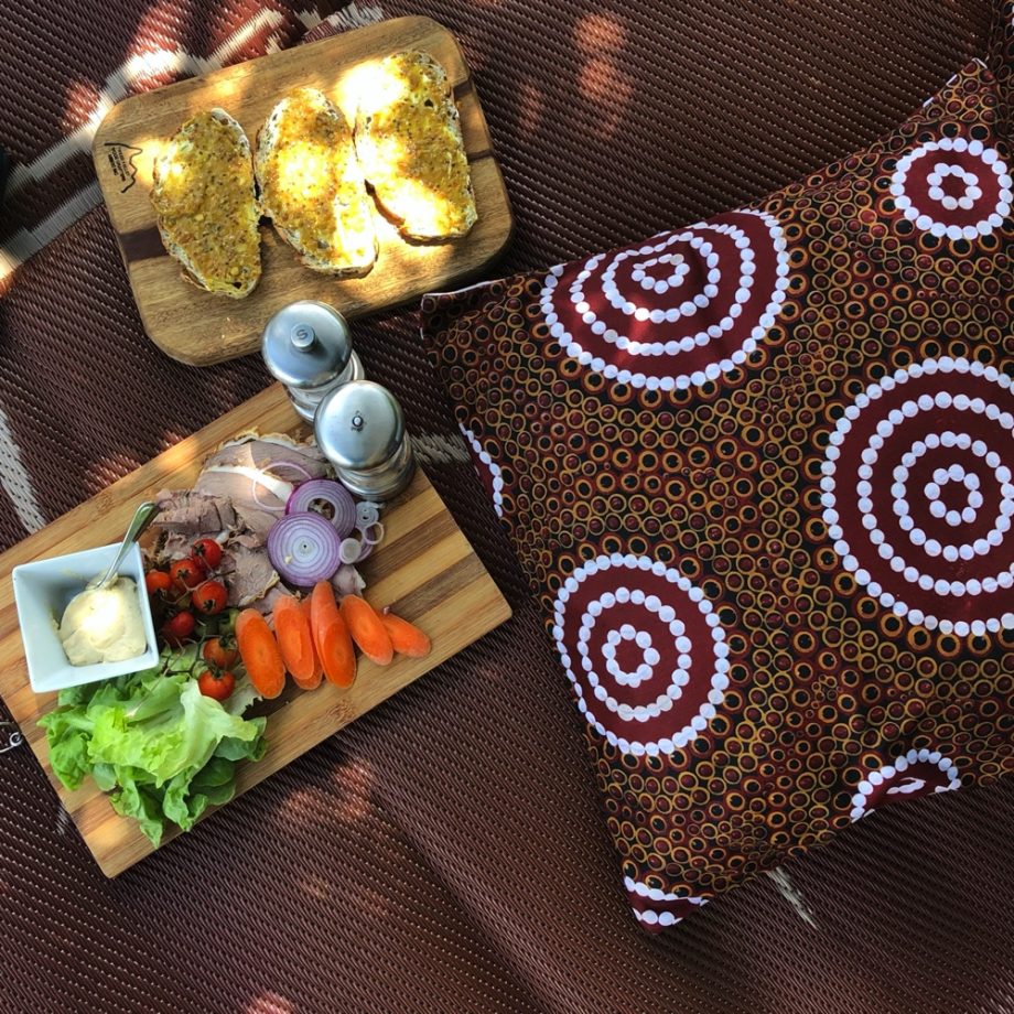 Aboriginal Design Cushion Cover - Water Hole Dreaming 40cm x 40cm - Image 2