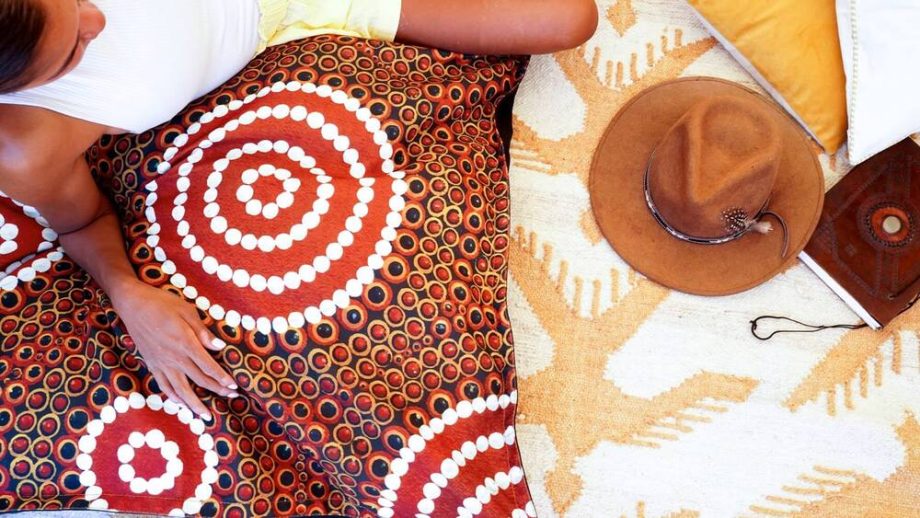 WATER HOLE DREAMING Aboriginal Designed Giant Cushion / Bean Bag 1x1m - Image 3