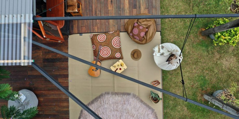WATER HOLE DREAMING Aboriginal Designed Giant Cushion / Bean Bag 1x1m - Image 5