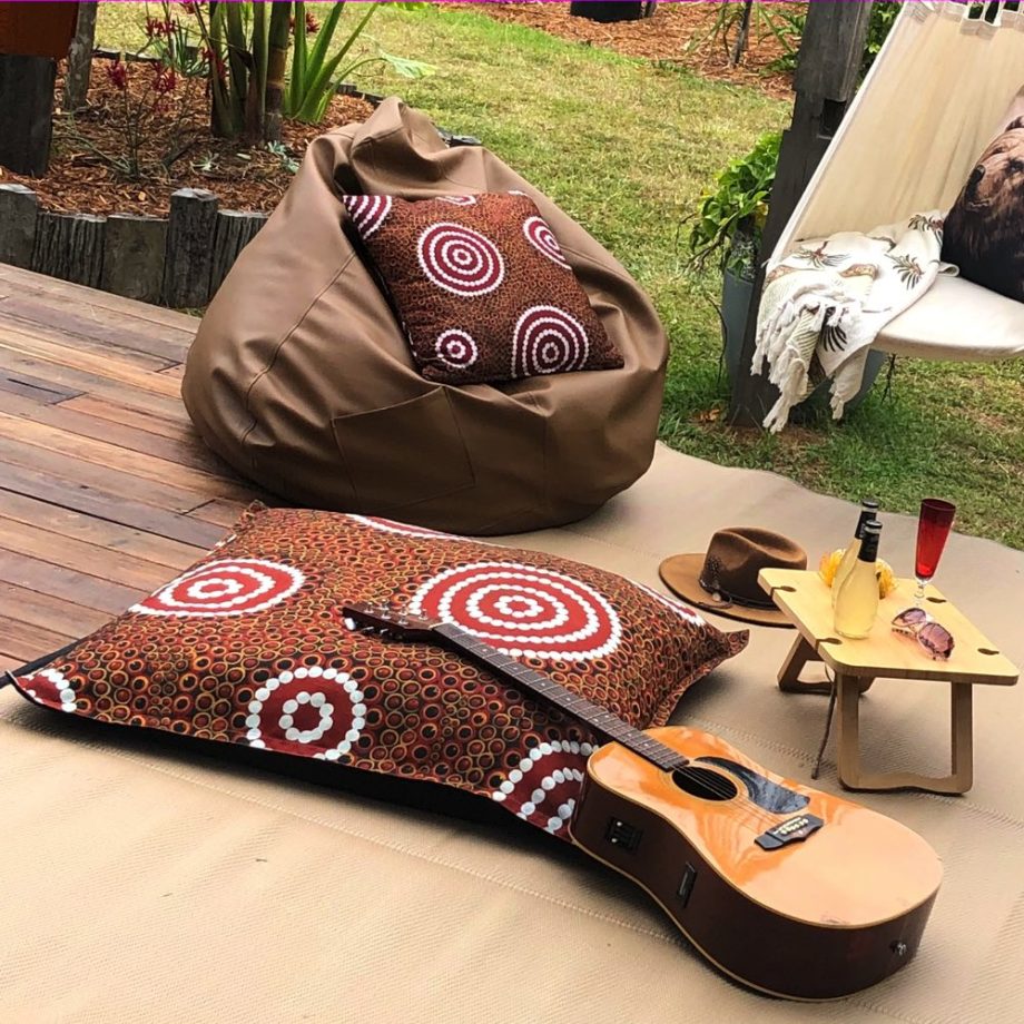 WATER HOLE DREAMING Aboriginal Designed Giant Cushion / Bean Bag 1x1m - Image 6