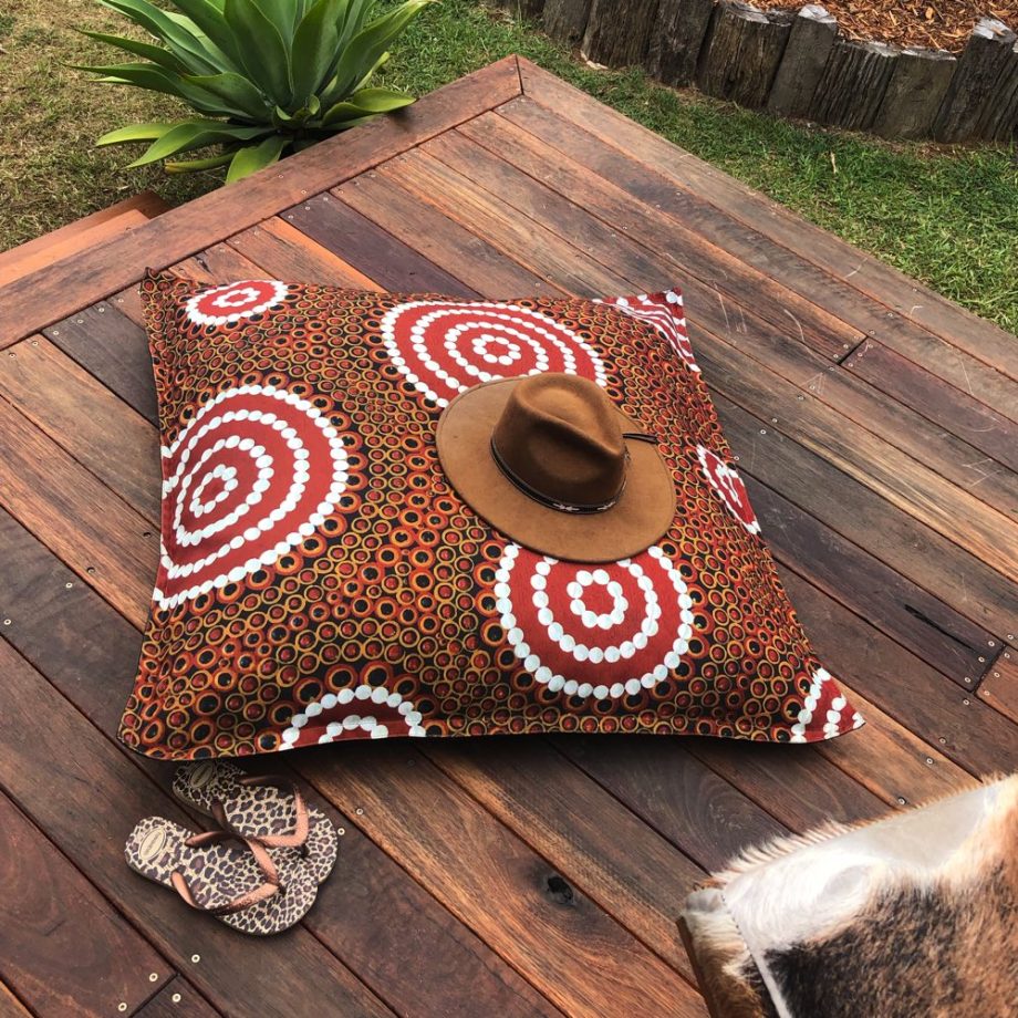 WATER HOLE DREAMING Aboriginal Designed Giant Cushion / Bean Bag 1x1m - Image 7