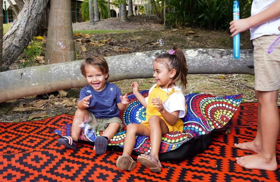 FAMILY Aboriginal Designed Giant Cushion / Bean Bag 1 x 1m - Image 3