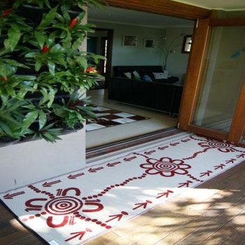 EMU & KANGAROO TRACKS Aboriginal Design Recycled Runner Mat