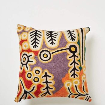 Puurda manu Wanakiji Jukurrpa - Wool 16in (40m) Cushion Cover by Paddy Japaljarri Stewart