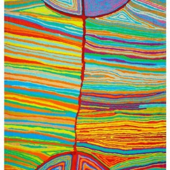 Digital Print Cotton Tea Towel - Snake Vine Dreaming by Judy Napangardi Watson - 62.5cm x 42.5cm