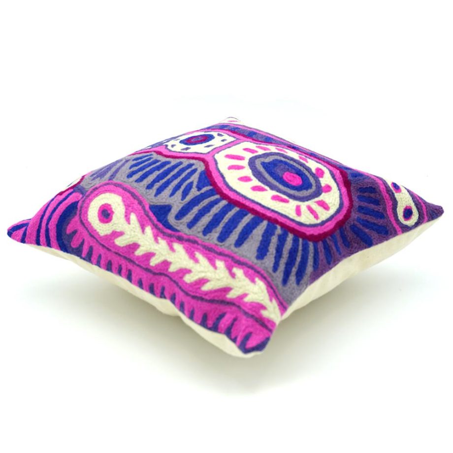Malikijarra Jukurrpa (Two Dogs Dreaming) Wool 12in (30cm) Cushion Cover by Murdie Nampijinpa Morris - Image 3