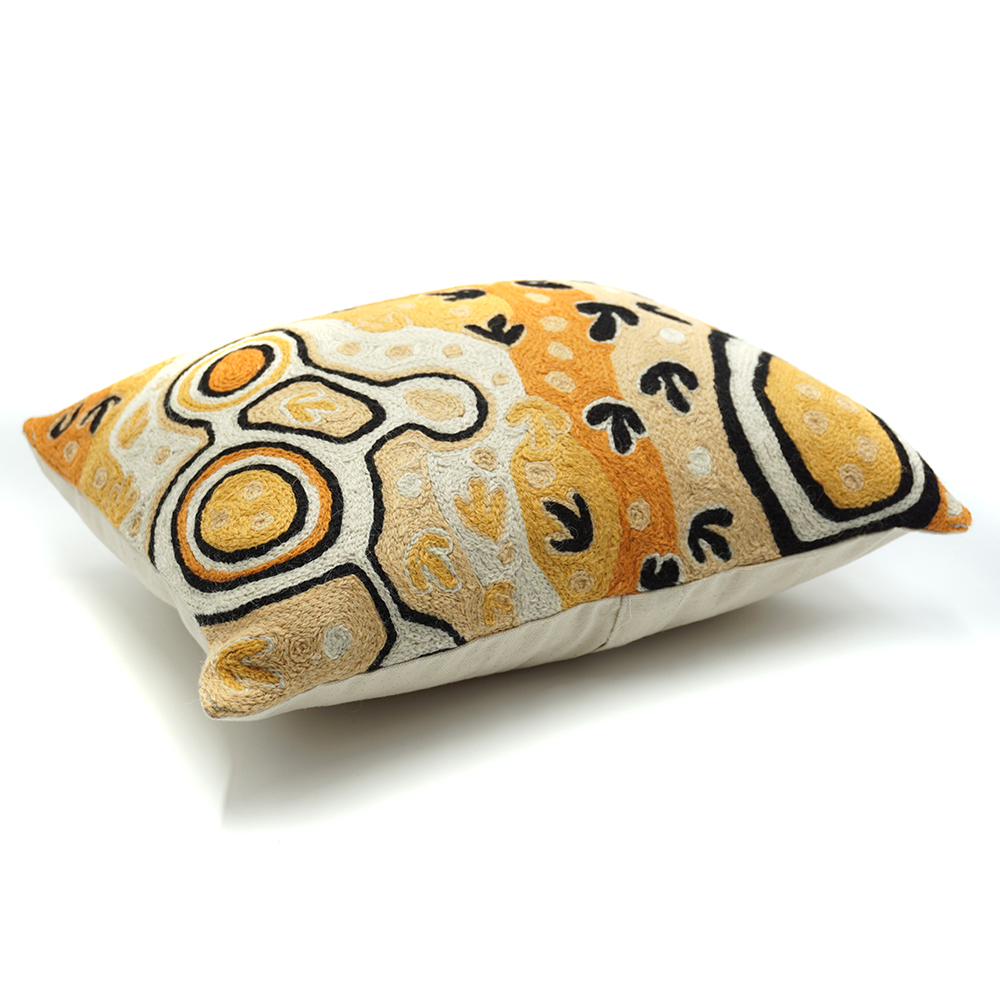 'Emu Dreaming' Pauline Nampijinpa Singleton. Cushion Cover Wool 30x40cm - Image 3