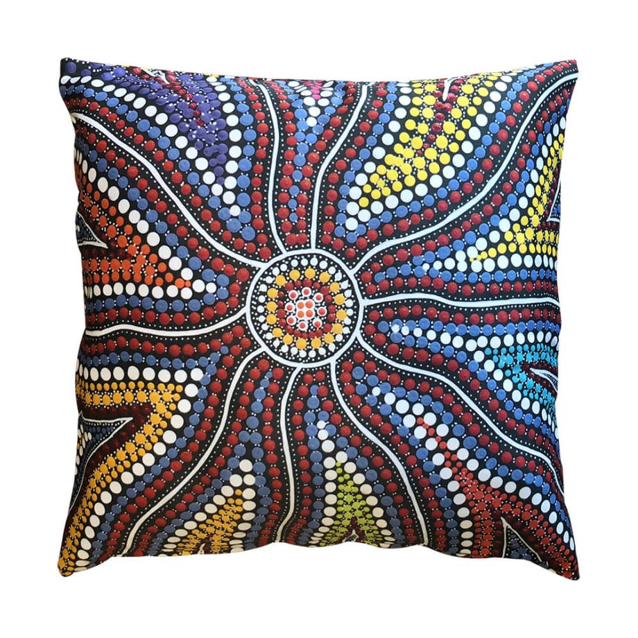 FAMILY, SEASIDE & SUNSHINE Aboriginal Design Cushion Cover Set 0.5 x 0.5m - Image 2