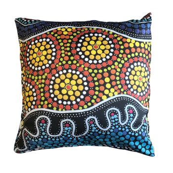 'Dry Homeland' Damien and Yilpi Marks. Cushion cover Wool 30x40cm   *Variable