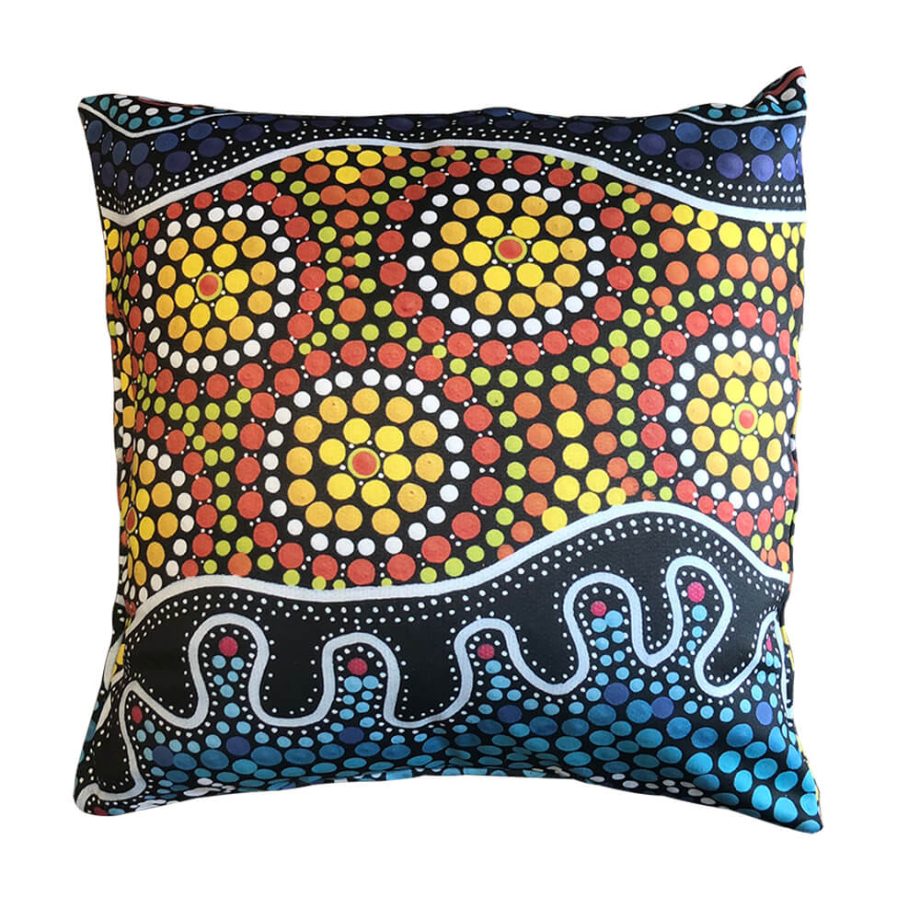 'Dry Homeland' Damien and Yilpi Marks. Cushion cover Wool 30x40cm   *Variable