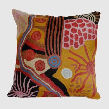 'Travelling Through Country' Wool Cushion Cover 16in (40cm) by Damien and Yilpi Marks