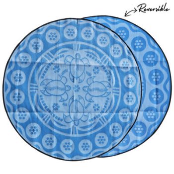TURTLE SEASON Aboriginal Design Recycled Mat, Blues 2.7m