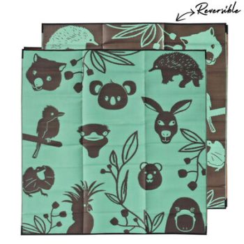 Matilda - Recycled Plastic Mat, Bush 2.7x2.7m Brown Forest Green