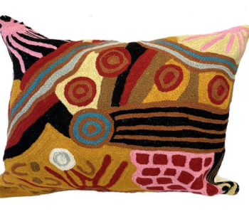 'Travelling through Country' Damien and Yilpi Marks - Cushion Cover, Wool 30 x 40 cm
