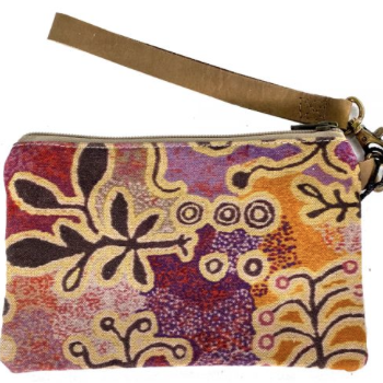 'Yam and Bush Tomato Dreaming' Paddy Stewart. Pouch 11 x 9cm.
