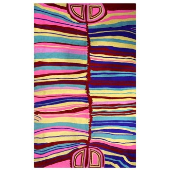 Ngalyipi - Snake Vine 2x3ft (61x91cm) Wool Wall or Floor Rug by Judy Napangardi Watson
