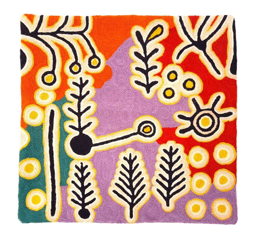 Puurda manu Wanakiji Jukurrpa - Wool 16in (40m) Cushion Cover by Paddy Japaljarri Stewart - Image 2