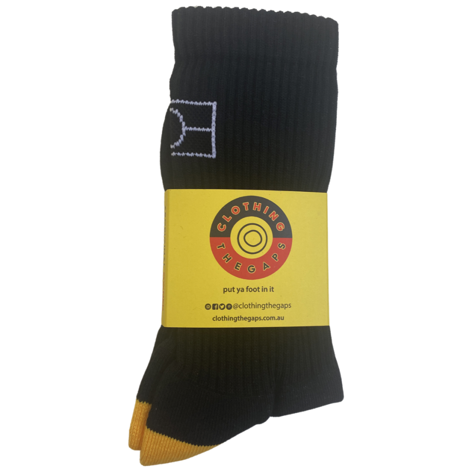 Clothing the Gaps - Crew Socks - Black with Empty Flag