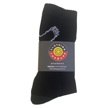 Clothing the Gaps - Crew Socks - Black Bunjil