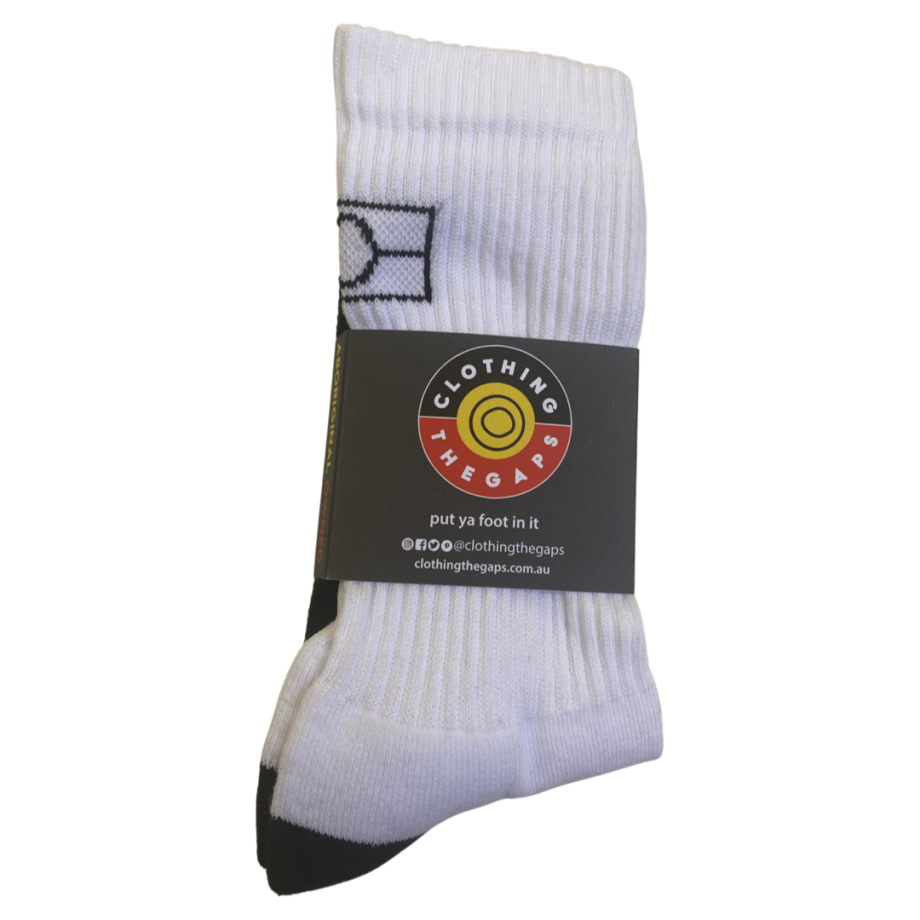 Clothing the Gaps - Crew Socks - White with Empty Flag