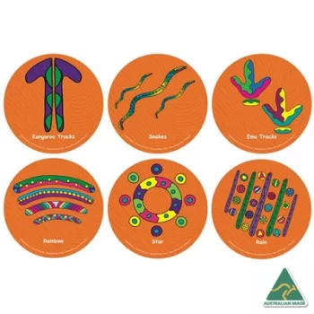 Animals and Nature - Aboriginal Design Seating Mats, Set Of 6