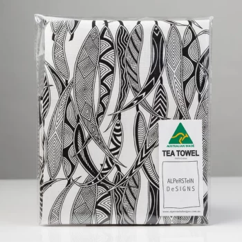 DANCING WOMBAT TEA TOWEL (GUM LEAF)