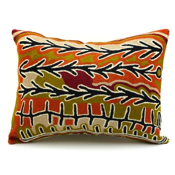 Ngalyipi Snake Vine Jukurrpa - 30x40cm Handwoven Wool Cushion Cover