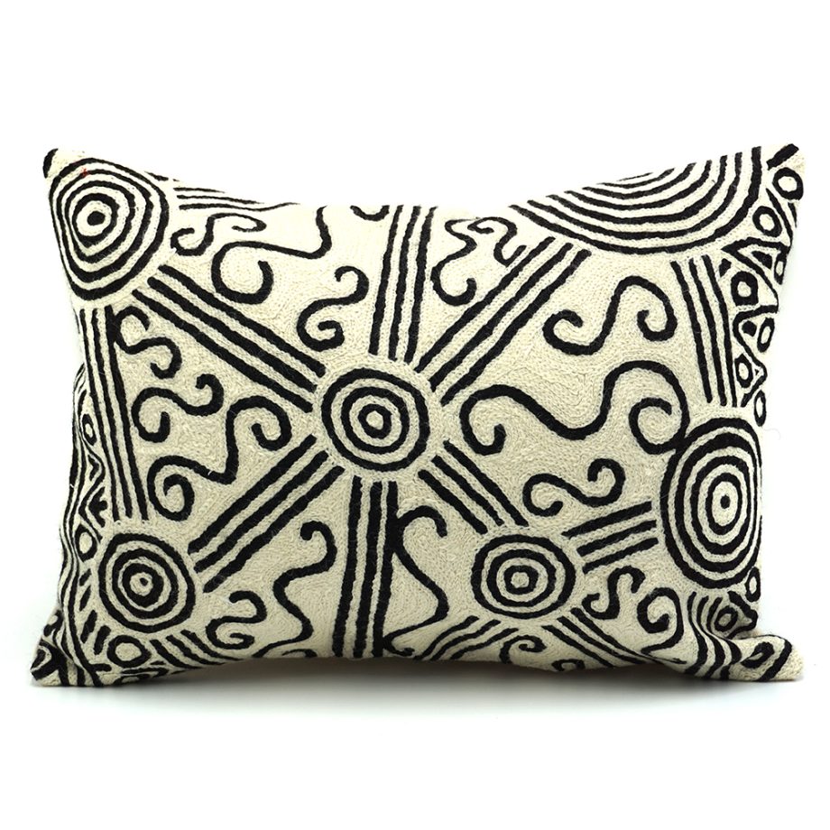 Mina Mina Jukurrpa - Rectangle 30x40cm Handwoven Wool Cushion Cover
